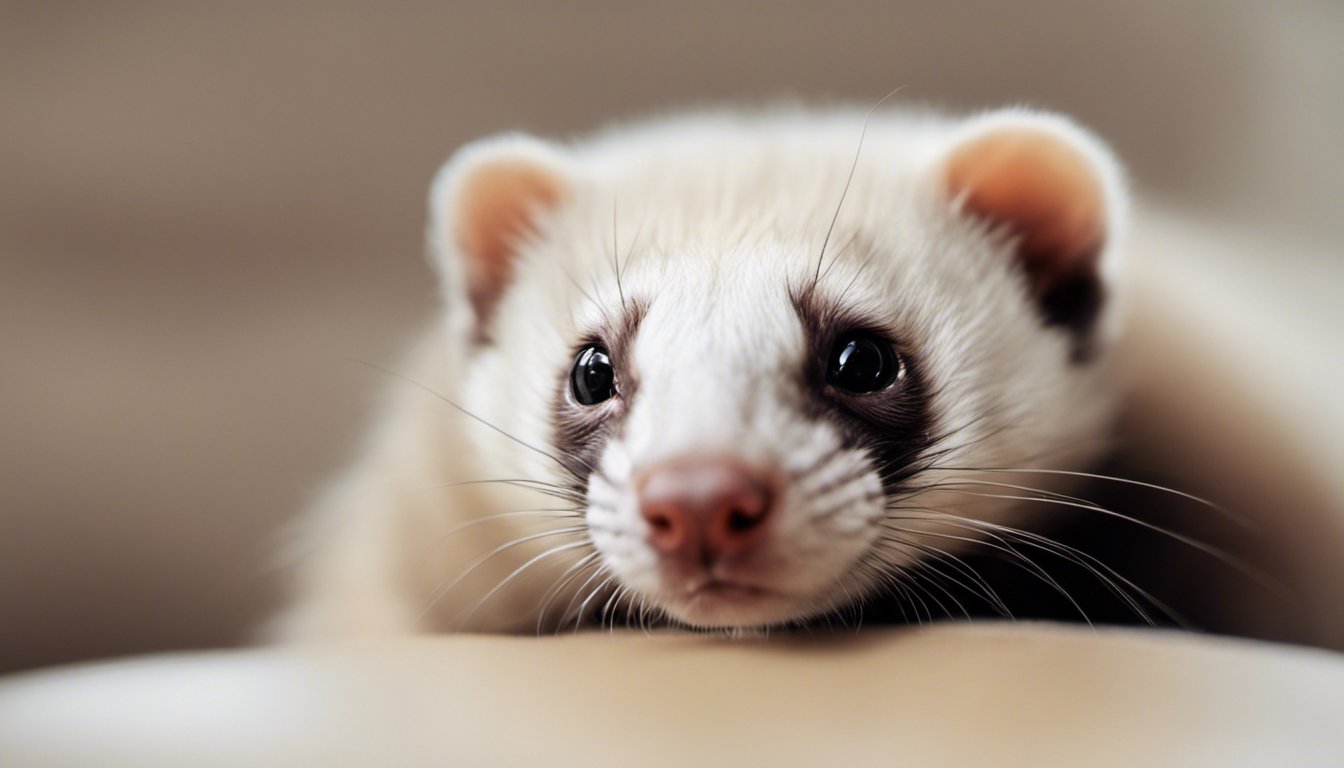 Un hurón está sentado en casa